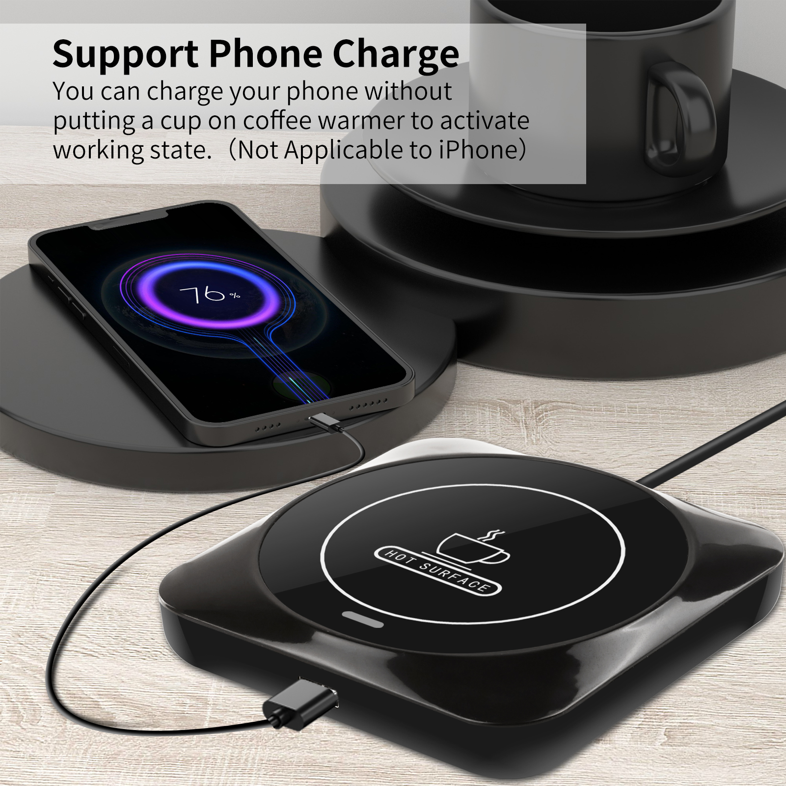 USB Coffee Mug Warmer(Black) - Image 2