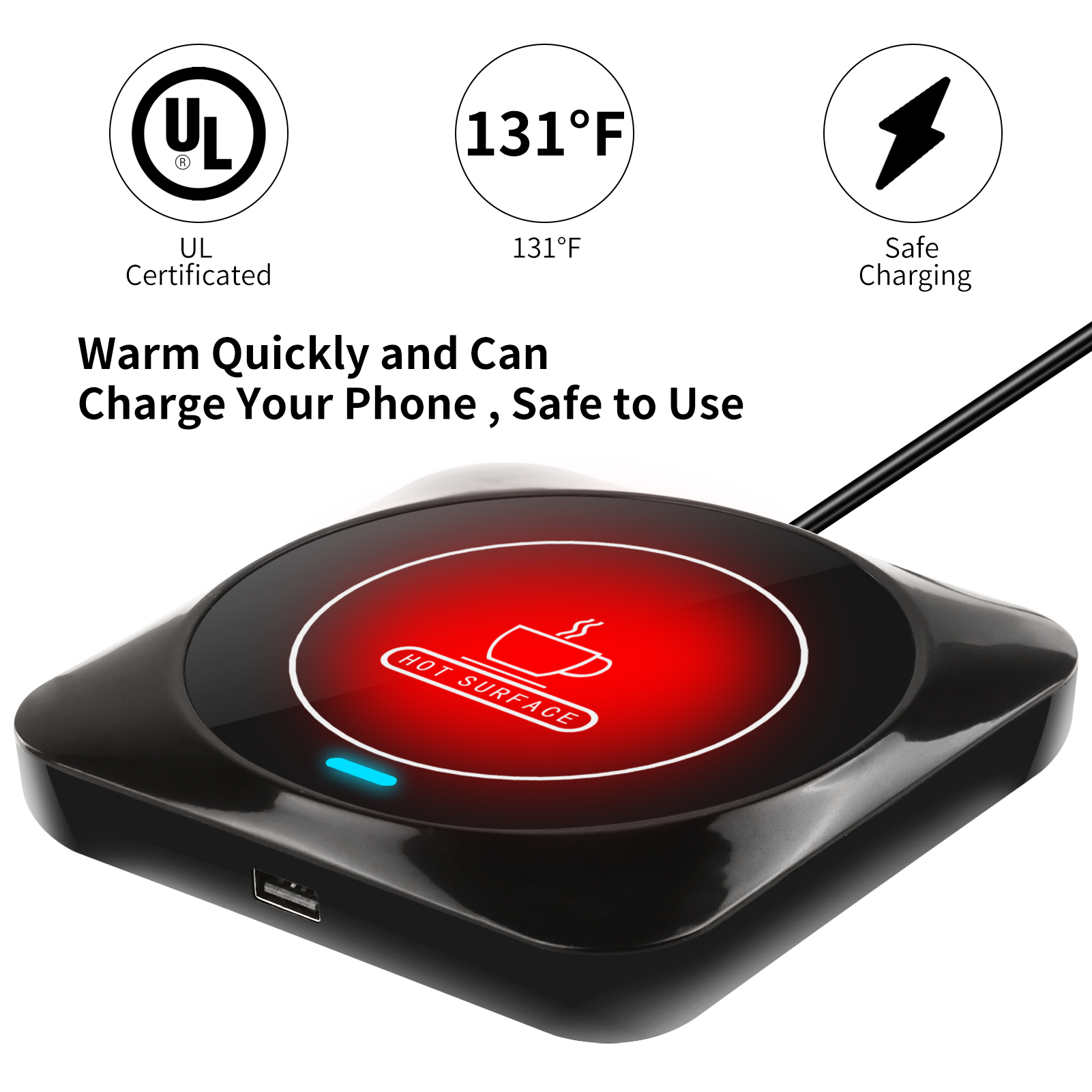 USB Coffee Mug Warmer(Black) - Image 5