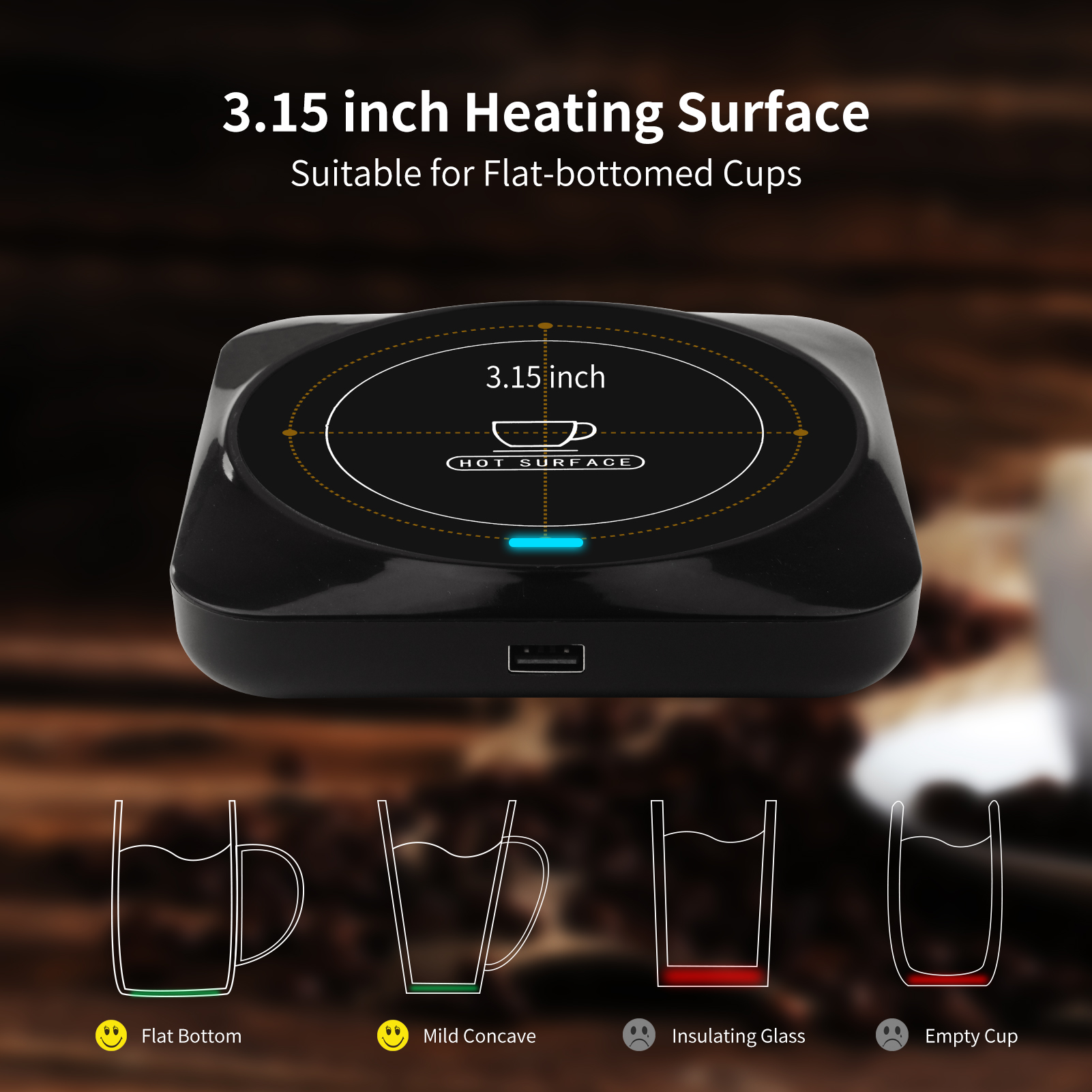 USB Coffee Mug Warmer(Black) - Image 4
